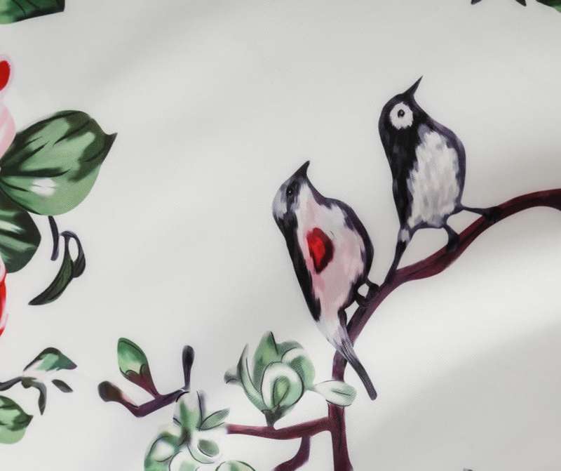 DRESS/VINTAGE DRESS/ROCKABILLY DRESS/SWING DRESS/BELTED DRESS/WHITE VINTAGE BIRD PRINT DRESS