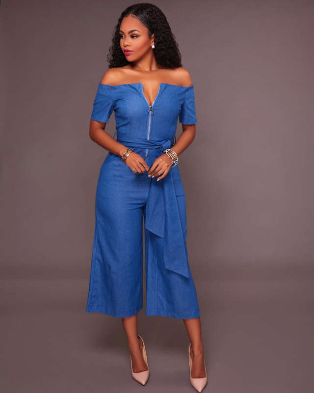 JUMPSUITS/JUMPSUIT/DENIM JUMPSUITS/OFF SHOULDER JUMPSUITS/THREE QUARTER JUMPSUITS/ZIPPER JUMPSUITS