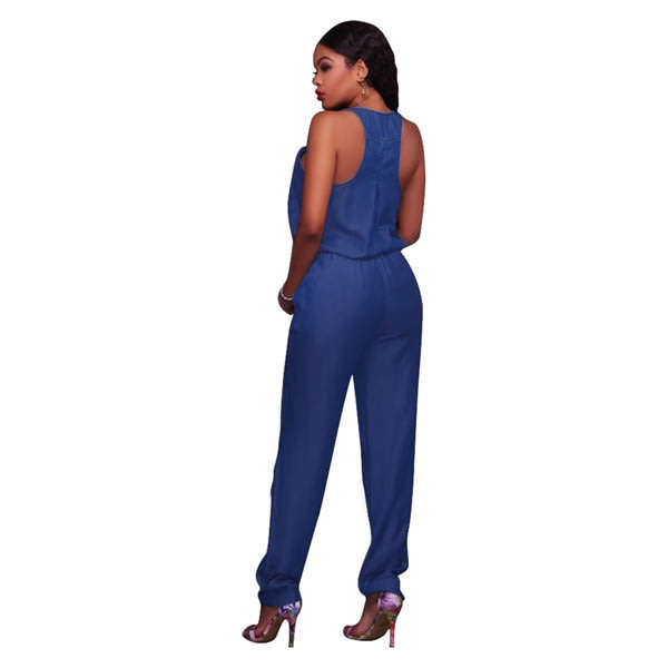 Racerback Denim Jumpsuit