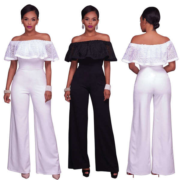 Black Ruffle Jumpsuits
