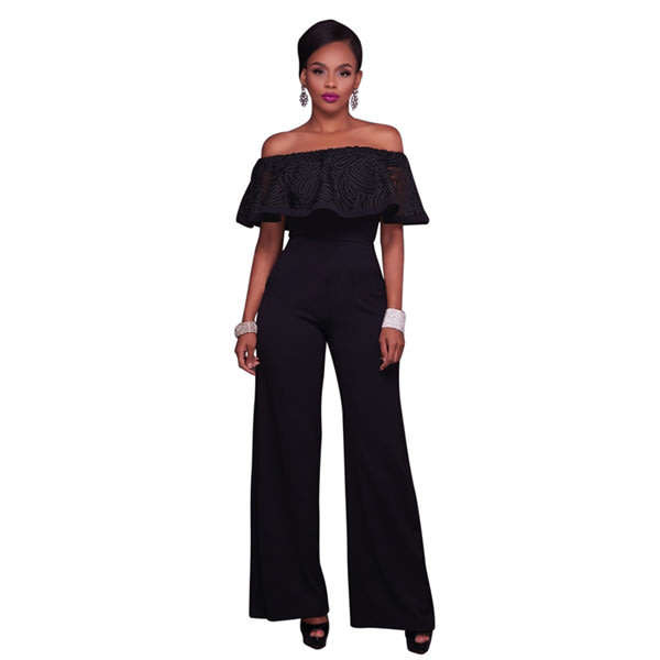 Black Ruffle Jumpsuits