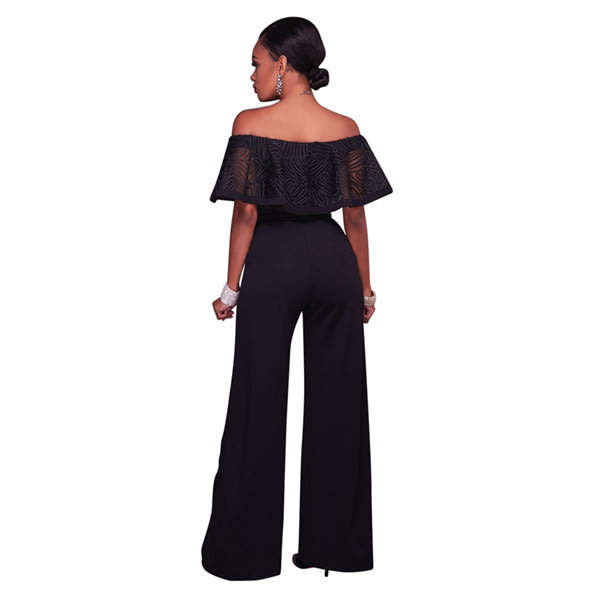 Black Ruffle Jumpsuits