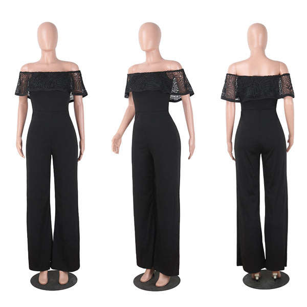 Black Ruffle Jumpsuits