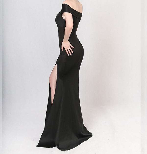EVENING DRESS/EVENING DRESSES/BLACK EVENING DRESS/MAXI EVENING DRESS