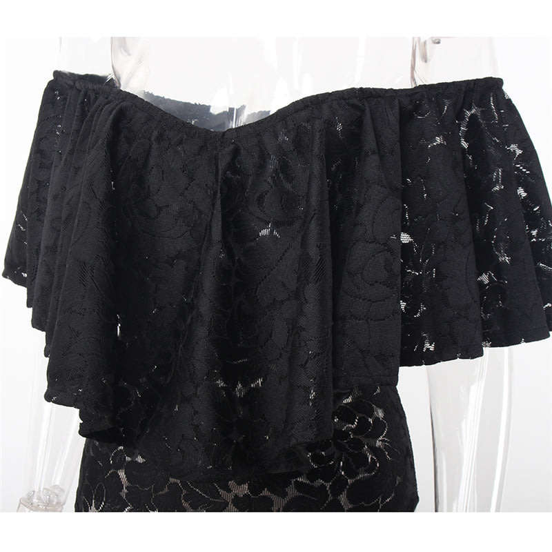Black Off Shoulder Bodysuits