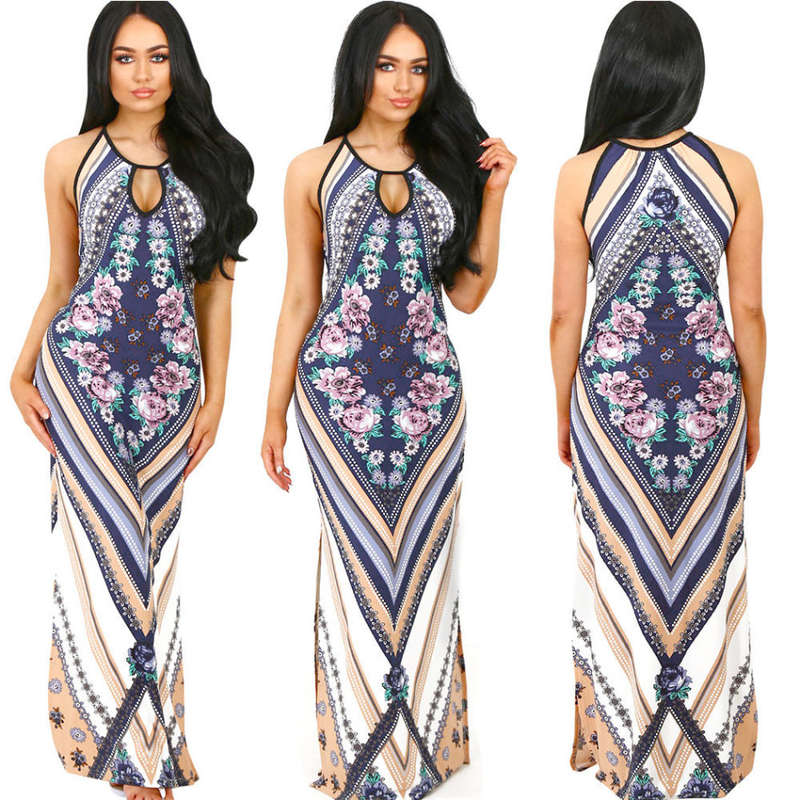 MAXI DRESSES/MAXI DRESS/NAVY MAXI DRESS/VINTAGE MAXI DRESS/FLORAL MAXI DRESS/SLEEVELESS MAXI DRESS
