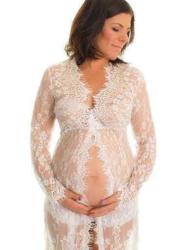 White Lace Maxi Maternity Dresses