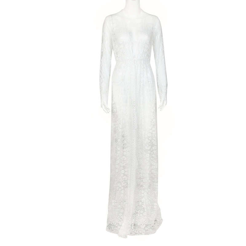 White Lace Maxi Maternity Dresses