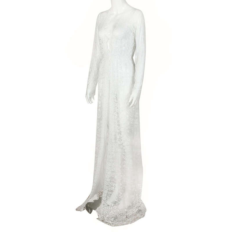 White Lace Maxi Maternity Dresses