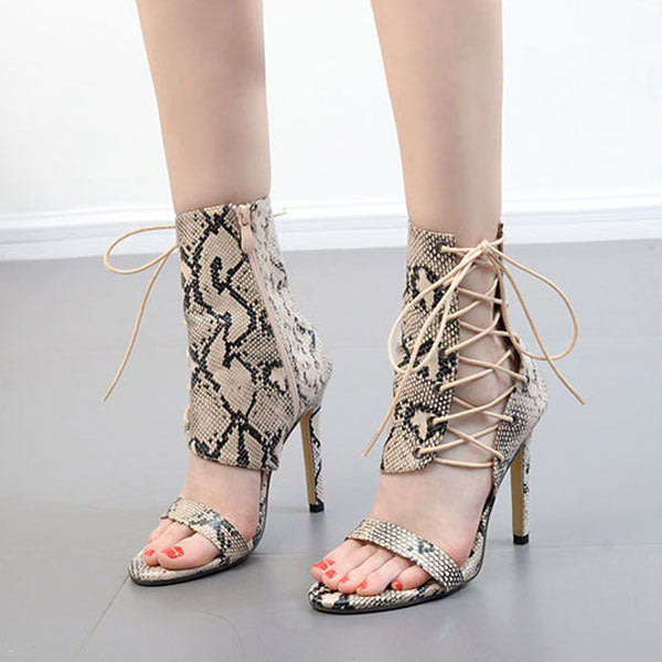 HEELS/SHOES/LADIES SHOES/BEIGE SHOES/SANDAL SHOES/STILETTO SHOES/SNAKESKIN SHOES