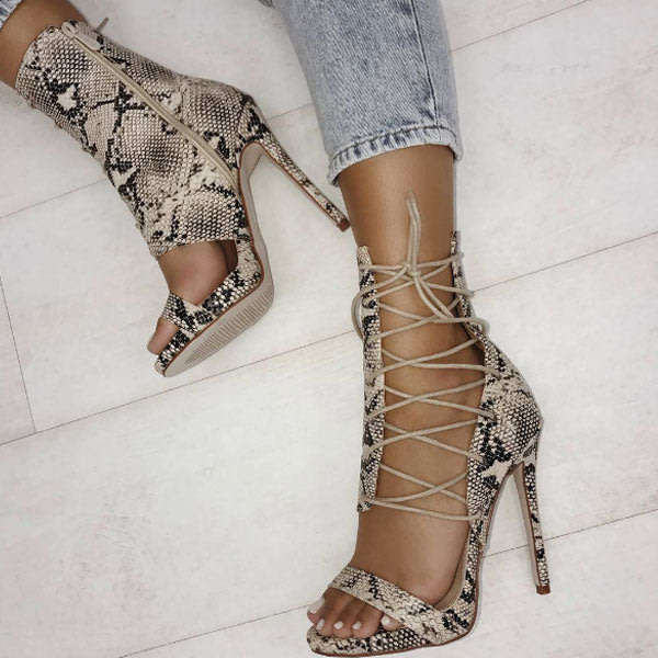 HEELS/SHOES/LADIES SHOES/BEIGE SHOES/SANDAL SHOES/STILETTO SHOES/SNAKESKIN SHOES