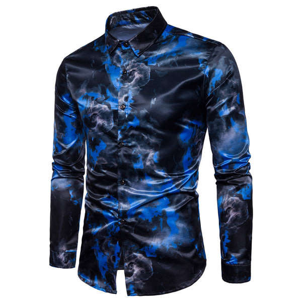 SHIRTS/SHIRT/MENS SHIRT/BLUE SHIRT/DRESS SHIRT/SLEEVED SHIRT/COLLARED SHIRT/PRINTED SHIRT