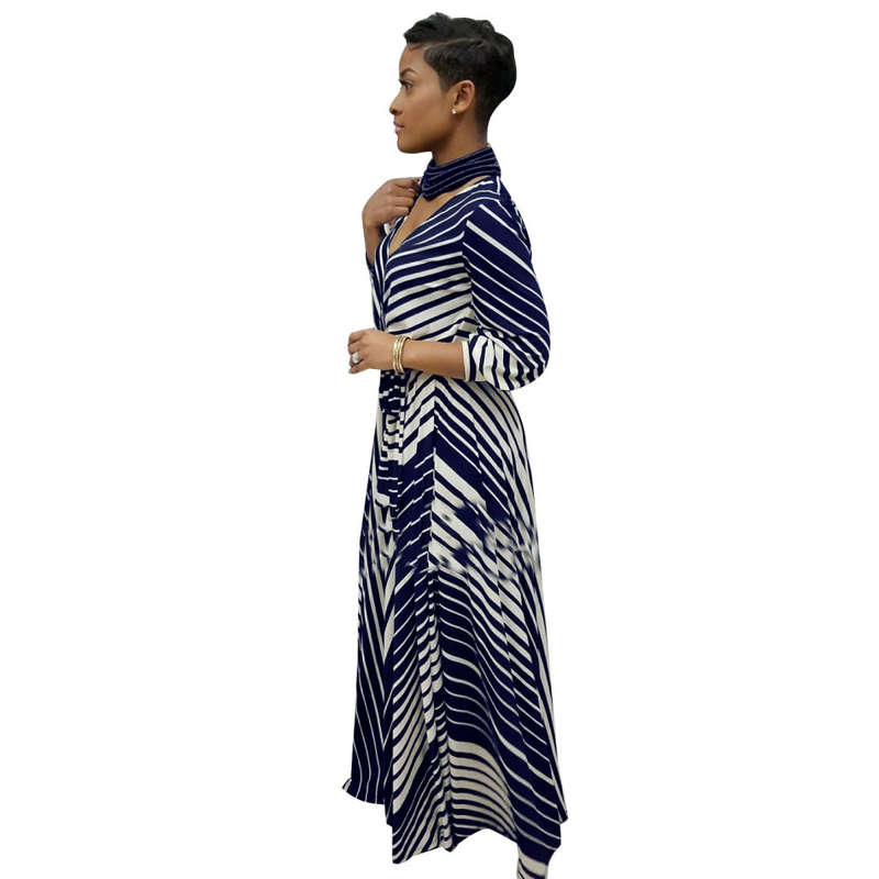 MAXI DRESS/MAXI DRESSES/BLUE MAXI DRESS/STRIPED MAXI DRESS/MAXI WRAP DRESS