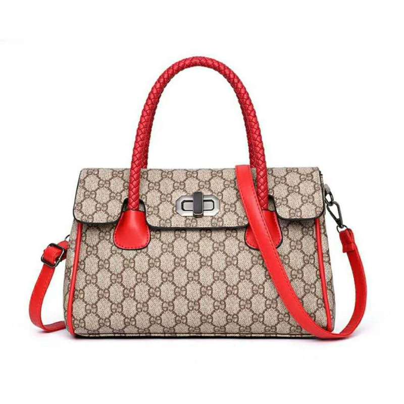 Contrast Red Plaid Shoulder Messenger Handbag