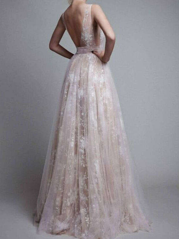 Lace Sleeveless Party Evening Dresses