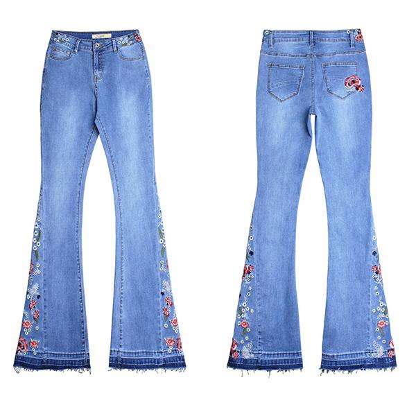Womens blue flare bootleg bell bottom vintage denim jeans