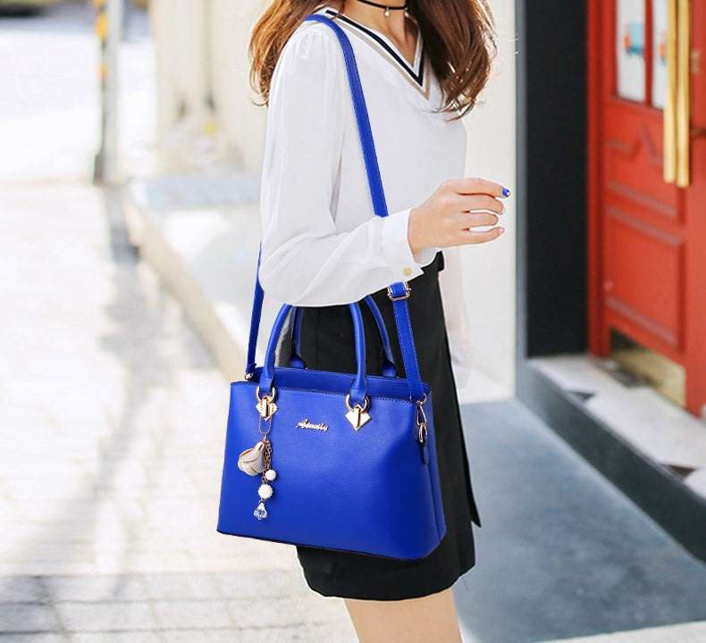 Womens blue office shoulder handbags