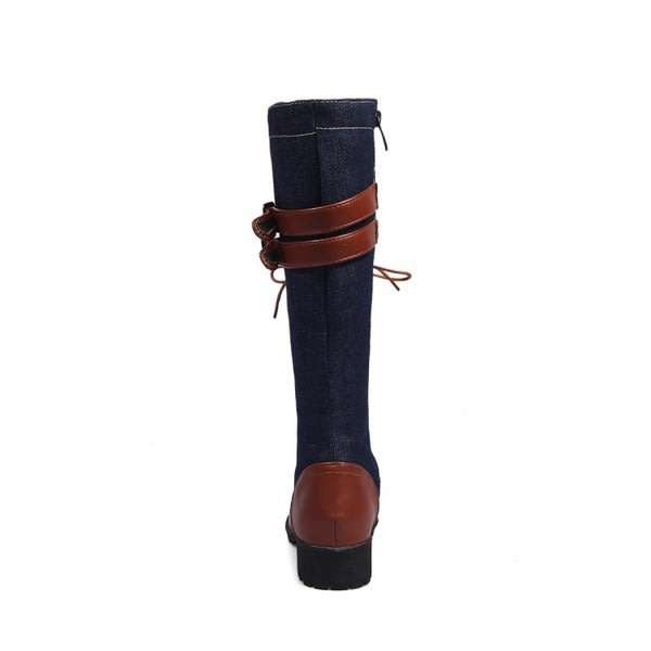 BOOTS/BOOT/WOMEN'S BOOTS/DENIM BOOTS/BIKER BOOTS/BUCKLE STRAP BOOTS/LACE UP BOOTS