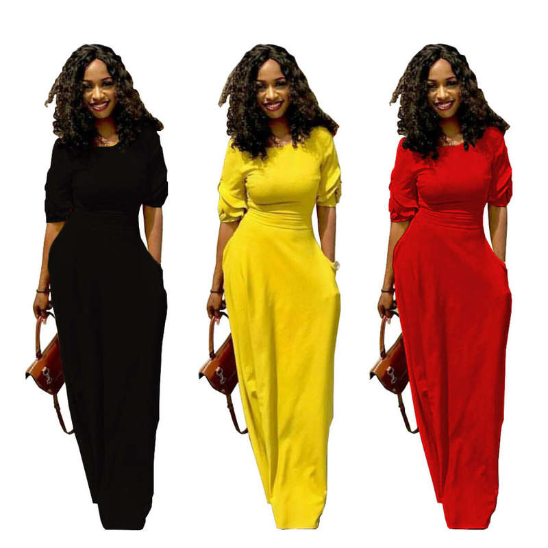 DRESS/DRESSES/RED DRESSES/MAXI DRESSES/MAXI DRESS/SHORT SLEEVE DRESS/CASUAL DRESS/DRESS/DRESSES
