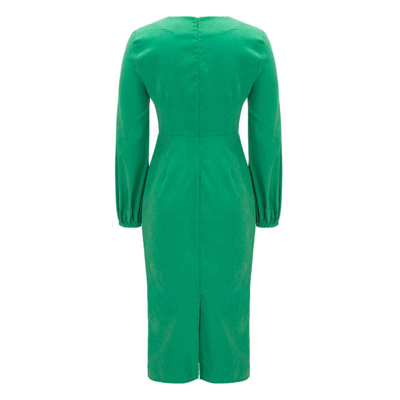 Dresses green formal office pencil dress