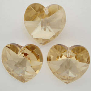 Swarovski Crystal Golden Shadow AB Xilion 10mm Heart Pendants 6228