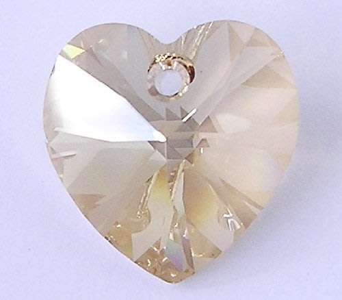 Swarovski Crystal Golden Shadow AB Xilion 10mm Heart Pendants 6228