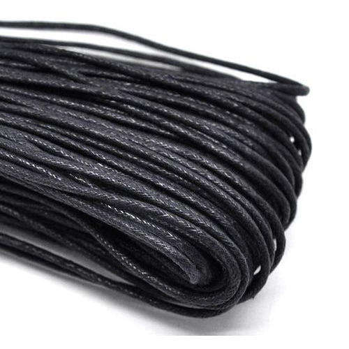 WAXED KUMIHIMO CRAFT/BEADING CORD BLACK 1.5MM