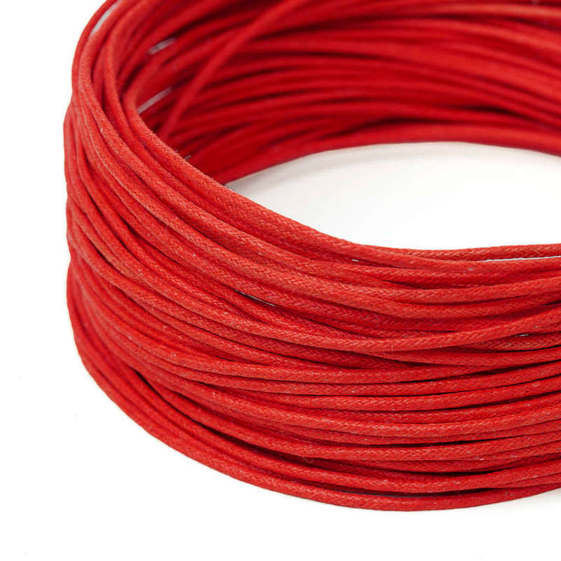 Waxed Kumihimo Craft/Beading Cord Red 1.5mm