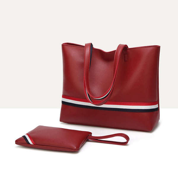 HANDBAGS/WOMENS HANDBAGS/HANDBAG SET/TOTE BAG SET/WINE RED TOTE BAG SET/2 PIECE HANDBAG SET
