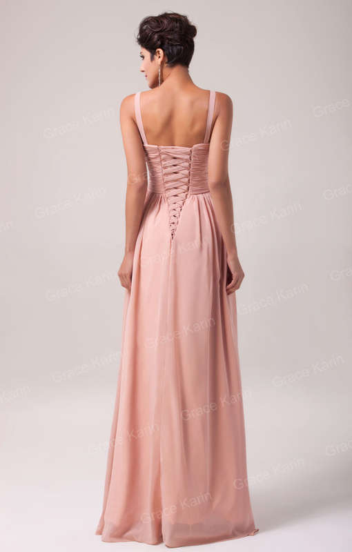 Pink Chiffon Bridesmaid Evening Dresses For Ladies