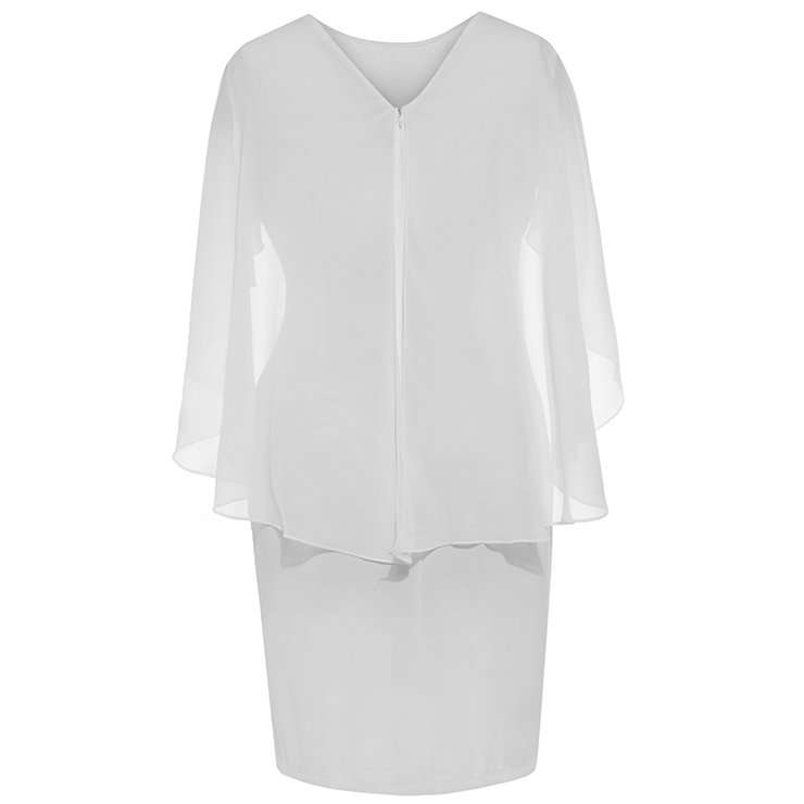 DRESSES/PLUS SIZE DRESSES/PLUS SIZE WHITE DRESS/PLUS SIZE CHIFFON DRESS/PLUS SIZE FORMAL DRESS