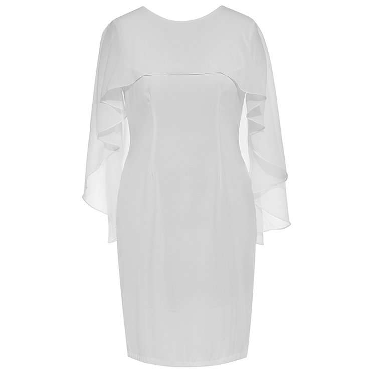 DRESSES/PLUS SIZE DRESSES/PLUS SIZE WHITE DRESS/PLUS SIZE CHIFFON DRESS/PLUS SIZE FORMAL DRESS