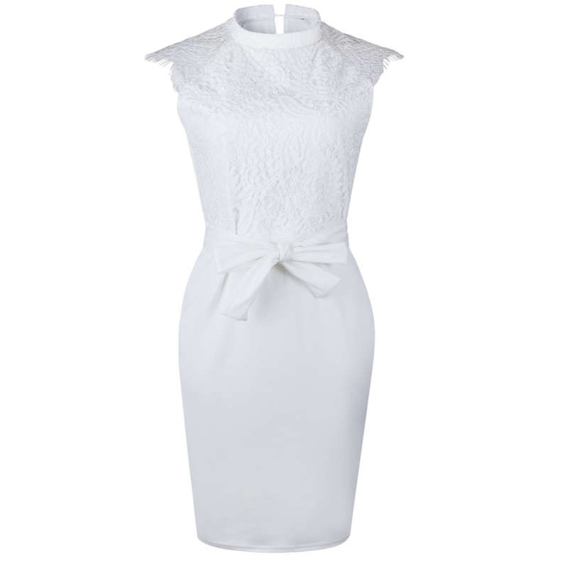 White Bodycon Cocktail Party Evening Lace Dresses