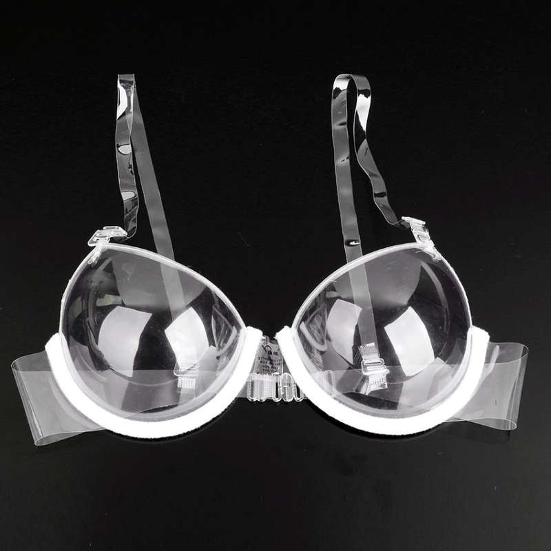 Transparent Plastic 3/4 Cup Clear Adjustable Strap Women's Invisible Bras
