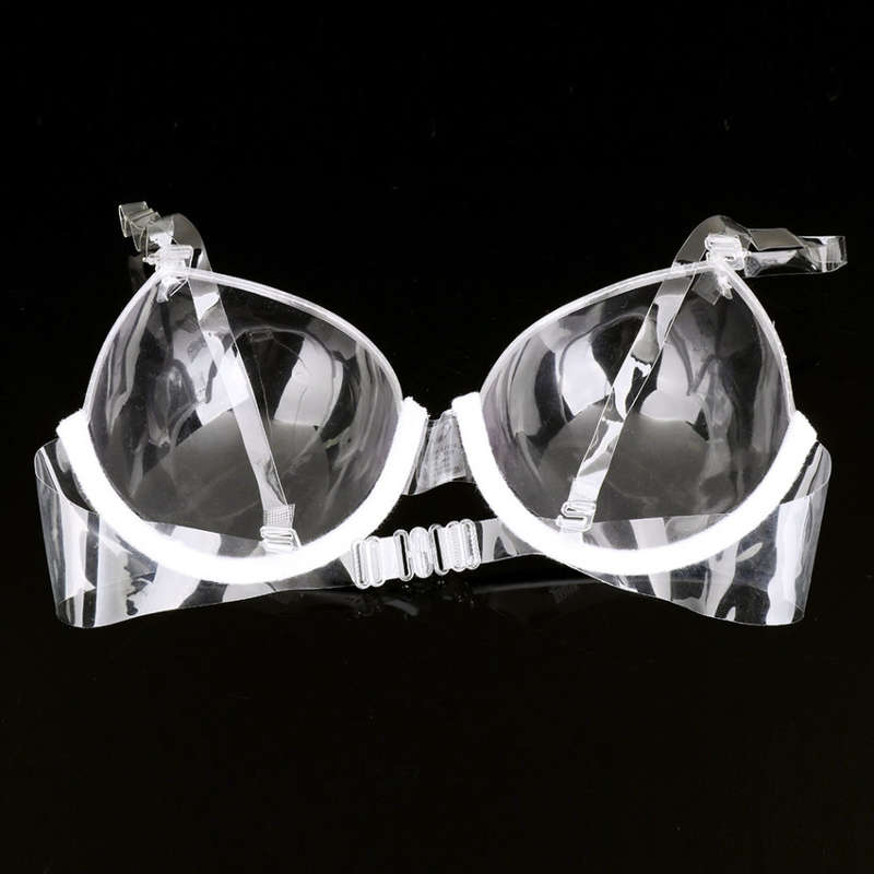 Transparent Plastic 3/4 Cup Clear Adjustable Strap Women's Invisible Bras