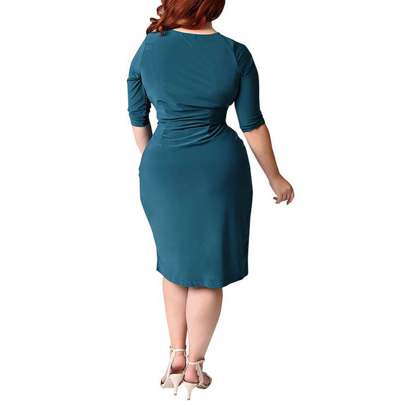 Green Bodycon Plus Size Asymmetric Cocktail Party Dresses