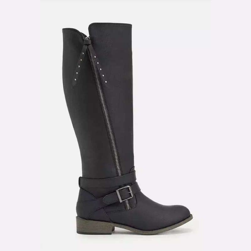 Black Side Zipper Thermal Winter Leather Boots - SA Size 1-10