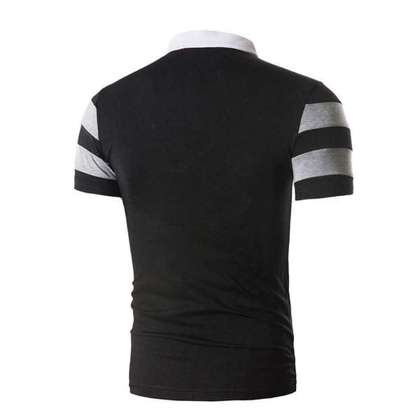 Black Short Sleeve Striped Polo Shirt - S/M/L/XL/2XL