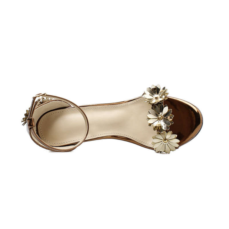 Bronze High Heel Open Toe Stiletto Sandals - LOCAL STOCK - Size 37