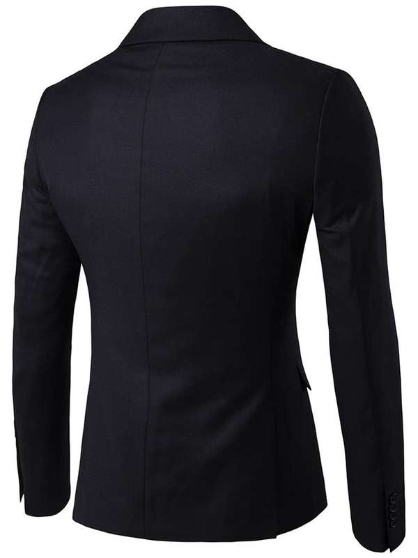 Black Three Piece Set Long Sleeve Fashion Men Suits - 4Xlarge