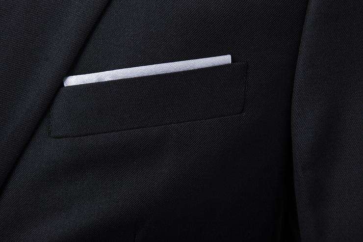 Black Three Piece Set Long Sleeve Fashion Men Suits - 4Xlarge