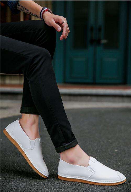 White Casual Fashion Loafer Shoes - Size 39