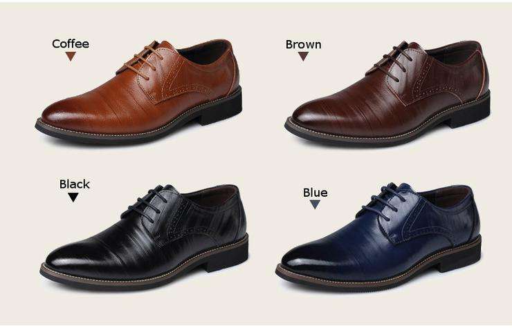 Mens Black Formal Business Oxford Dress Shoes - Size 48