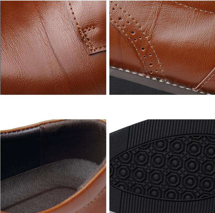 Mens Coffee Formal Business Oxford Dress Shoes - Size 48