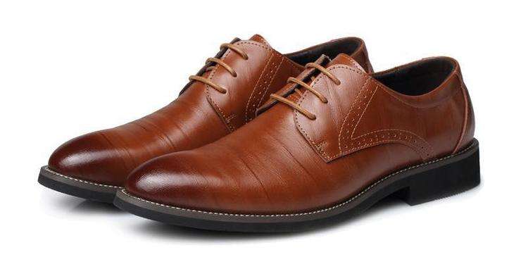 Mens Coffee Formal Business Oxford Dress Shoes - Size 48