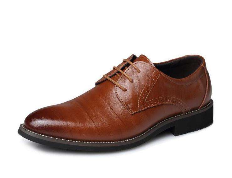 Mens Coffee Formal Business Oxford Dress Shoes - Size 48
