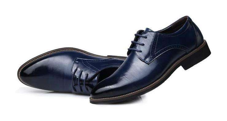 Mens Blue Formal Business Oxford Dress Shoes - Size 42
