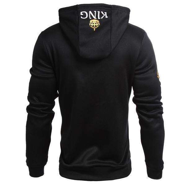 Black Royal King & Queen Couple Hoodies - Male M