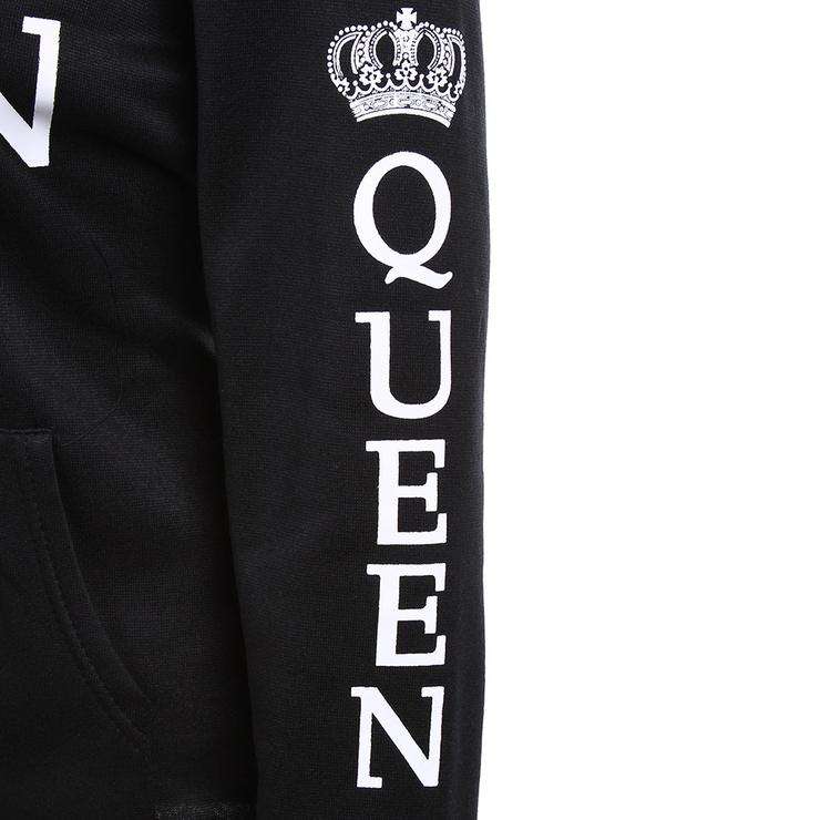 Black Royal King & Queen Couple Hoodies - Male M