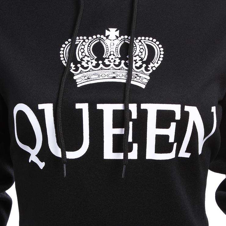 Black Royal King & Queen Couple Hoodies - Male M